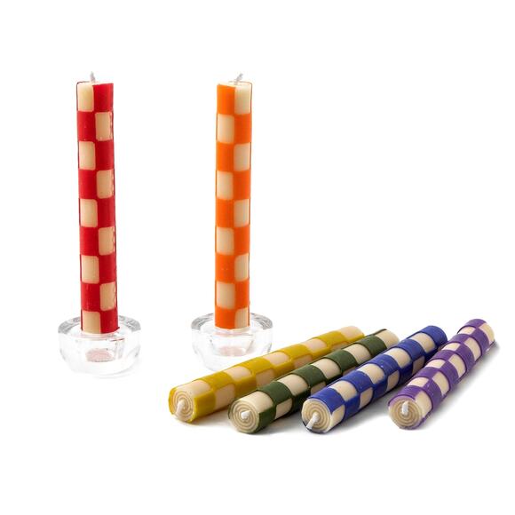 Mackenzie-Childs Mini Dinner Candles - Rainbow Set of 6 NEW - Picture 1 of 5